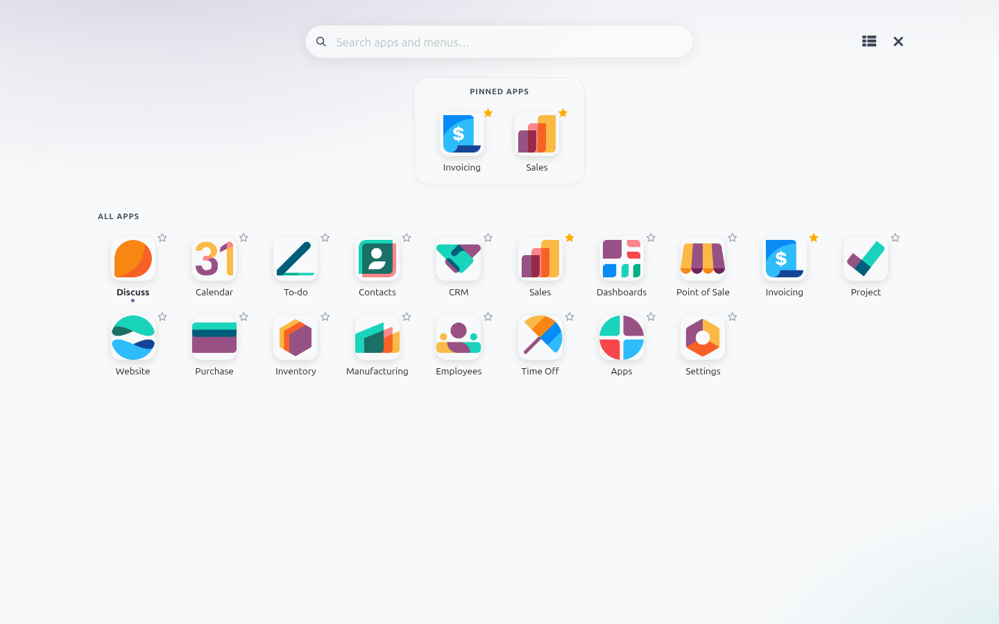 All apps in one grid